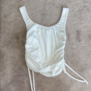 White Cinched Sides Top